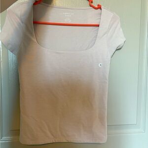 American Eagle Outfitters Women's Light Pink Tee